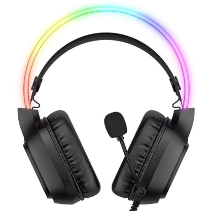 Casque de jeu filaire ONIKUMA X22 USB + 3,5 mm avec micro et lumière colorée, longueur de câble : 1,8 m (noir)