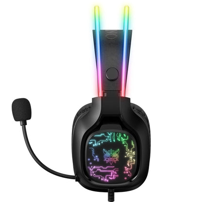 Casque de jeu filaire ONIKUMA X22 USB + 3,5 mm avec micro et lumière colorée, longueur de câble : 1,8 m (noir)