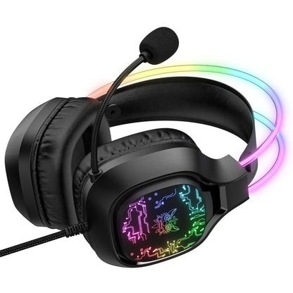 Casque de jeu filaire ONIKUMA X22 USB + 3,5 mm avec micro et lumière colorée, longueur de câble : 1,8 m (noir)
