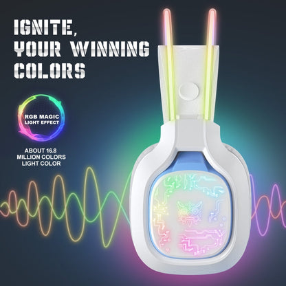 ONIKUMA X22 USB + 3.5mm Colorful Light Wired Gaming Headset with Mic, Cable length: 1.8m(White)