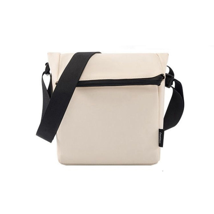 Sac photo bandoulière Cwatcun D103 pour objectif d'appareil photo, taille : 22,5 x 19,5 x 8 cm (beige)