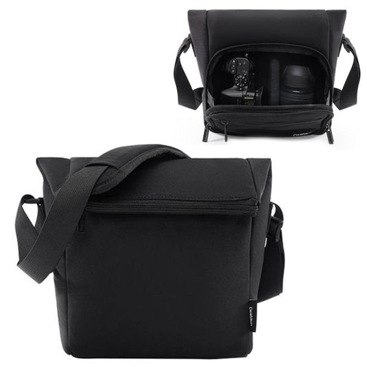 Cwatcun D103 Crossbody Camera Bag Photography Lens Shoulder Bag, Size:22.5 x 22.5 x 12.5cm(Black)