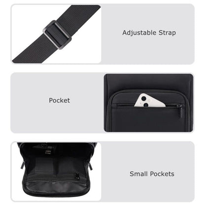 Cwatcun D103 Crossbody Camera Bag Photography Lens Shoulder Bag, Size:22.5 x 19.5 x 8cm(Black)