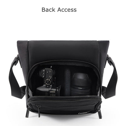 Cwatcun D103 Crossbody Camera Bag Photography Lens Shoulder Bag, Size:22.5 x 22.5 x 12.5cm(Black)