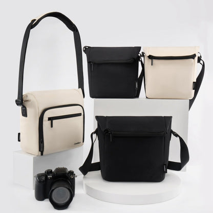 Cwatcun D103 Crossbody Camera Bag Photography Lens Shoulder Bag, Size:22.5 x 22.5 x 12.5cm(Black)