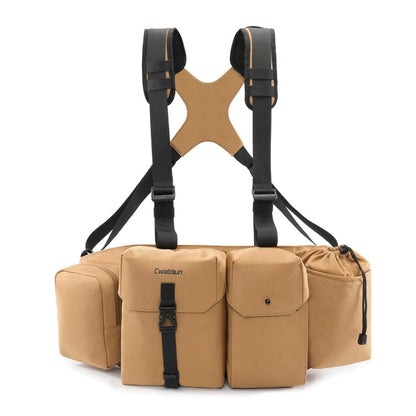 Cwatcun D104 Camera Waist Pack Vest Bag, Size:59.5 x 9.5 x 21cm(Earth)