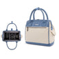 Sacoche pour appareil photo en toile contrastée Cwatcun D112 Sac de transport bandoulière simple, Taille: 24,5 x 30 x 15,5 cm (Bleu)