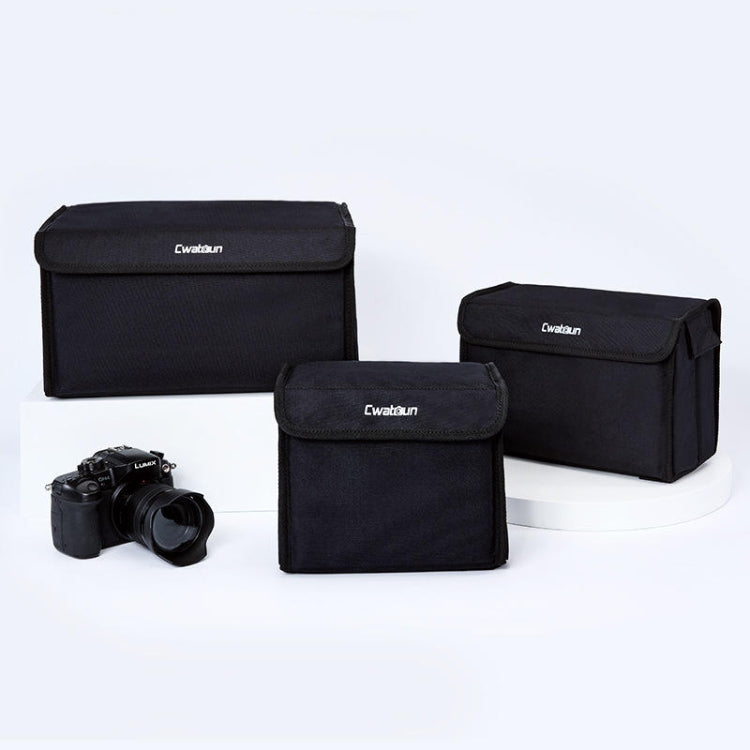 Cwatcun H80 Large Capacity Foldable Inner Camera Bag Photography Lens Bag, Size:34.5 x 19 x 26cm L(Black)