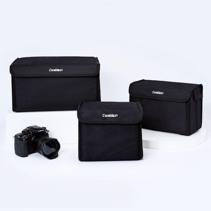Cwatcun H80 Large Capacity Foldable Inner Camera Bag Photography Lens Bag, Size:30 x 19 x 15cm M(Black)