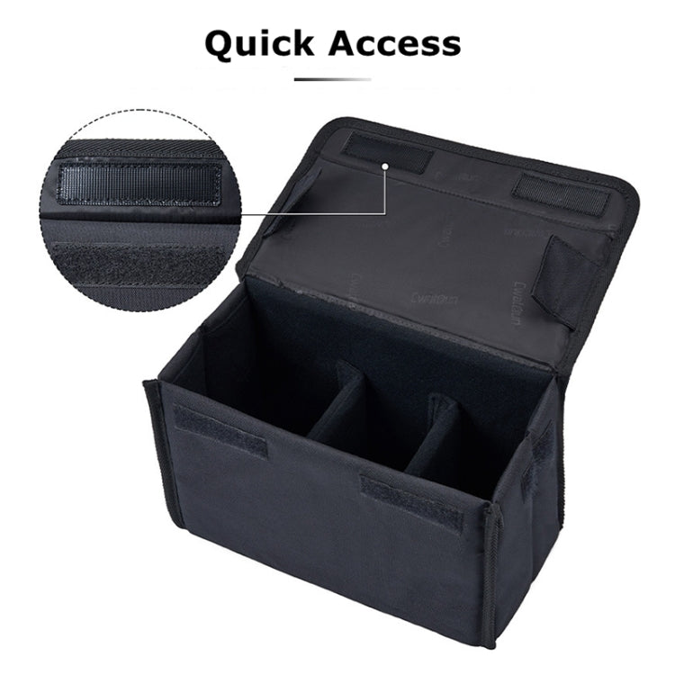 Cwatcun H80 Large Capacity Foldable Inner Camera Bag Photography Lens Bag, Size:34.5 x 19 x 26cm L(Black)