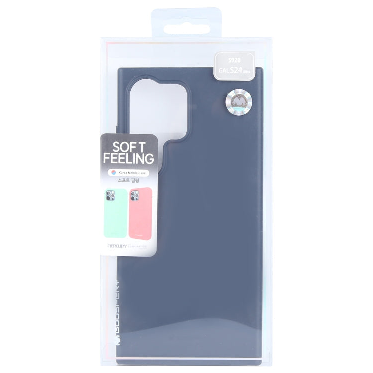 For Samsung Galaxy S24 Ultra 5G GOOSPERY SOFT FEELING Liquid TPU Soft Phone Case(Dark Blue)