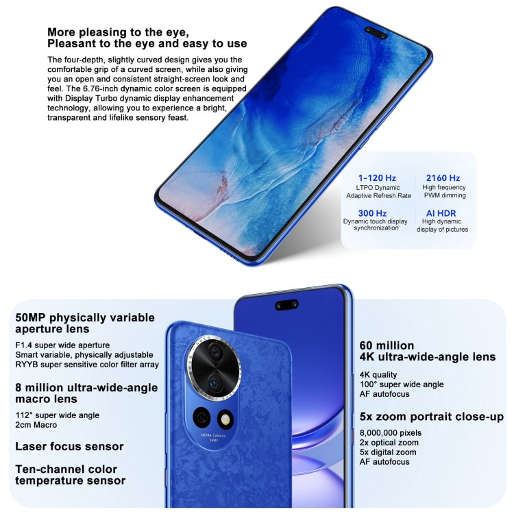 Huawei nova 12 Pro, 12GB+256GB, Screen Fingerprint Identification, 6.76 inch HarmonyOS 4.0 Octa Core, Network: 4G, NFC, OTG, Not Support Google Play(Black)