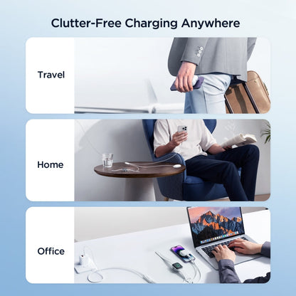JOYROOM S-IW007 3 in 1 USB to Dual 8 Pin + Magnetic Watch Wireless Charging Data Cable, Length: 1.2m(White)