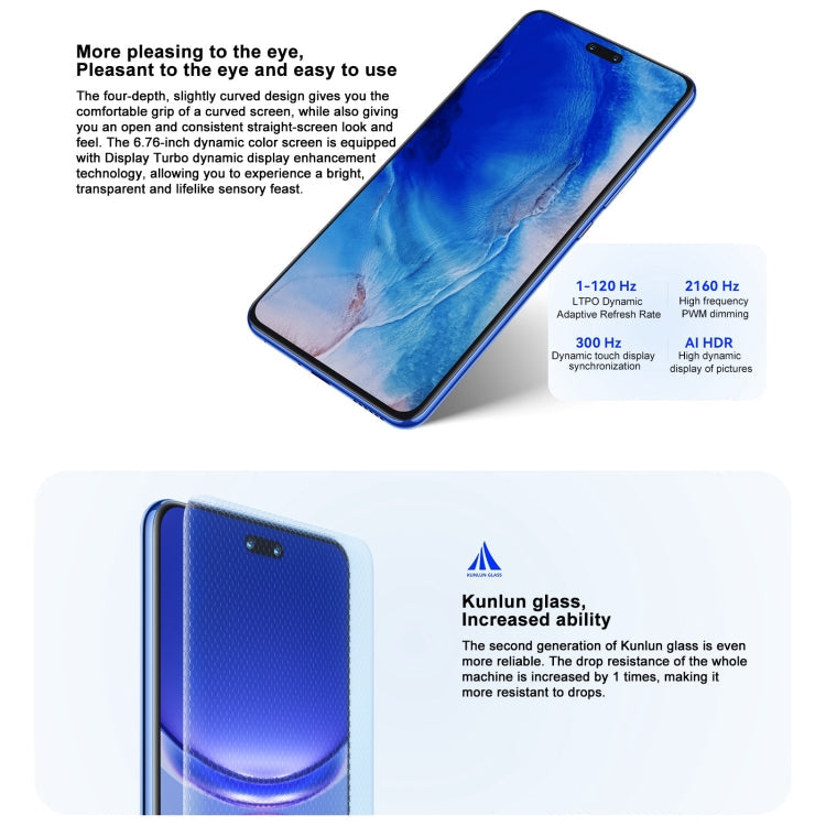 Huawei nova 12 Ultra, 12GB+1TB, Screen Fingerprint Identification, 6.76 inch HarmonyOS 4.0 Octa Core, Network: 4G, NFC, OTG, Not Support Google Play(Blue)