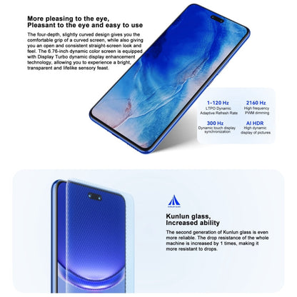 Huawei nova 12 Ultra, 12GB+512GB, Screen Fingerprint Identification, 6.76 inch HarmonyOS 4.0 Octa Core, Network: 4G, NFC, OTG, Not Support Google Play(Blue)