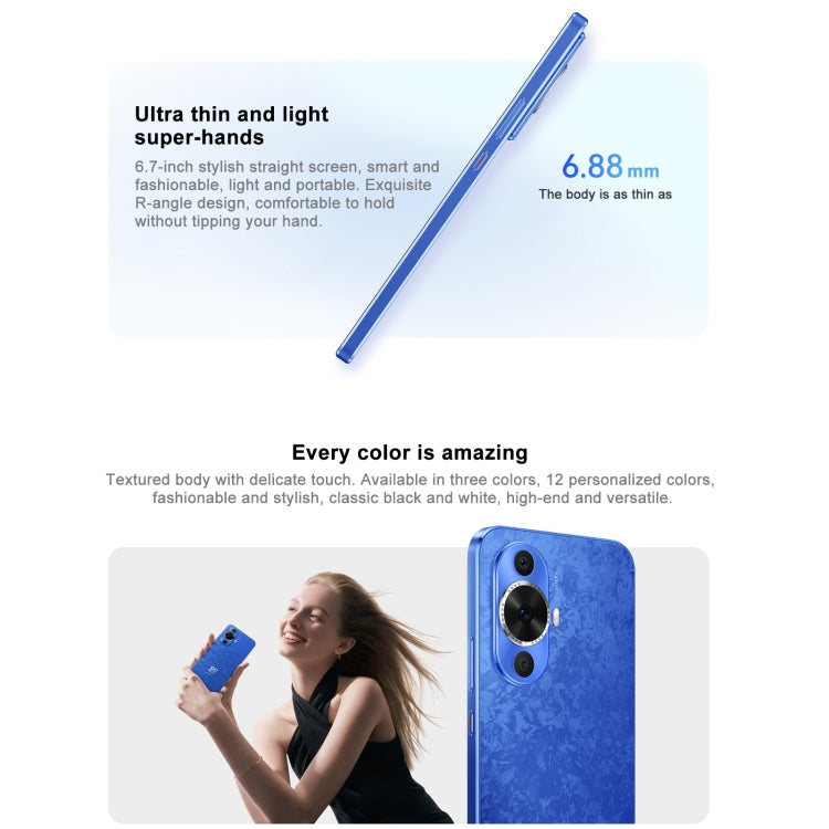 Huawei nova 12 Active, 8GB+512GB, Screen Fingerprint Identification, 6.7 inch HarmonyOS 4.0 Qualcomm Snapdragon 778G 4G Octa Core, Network: 4G, NFC, OTG, Not Support Google Play(Blue)
