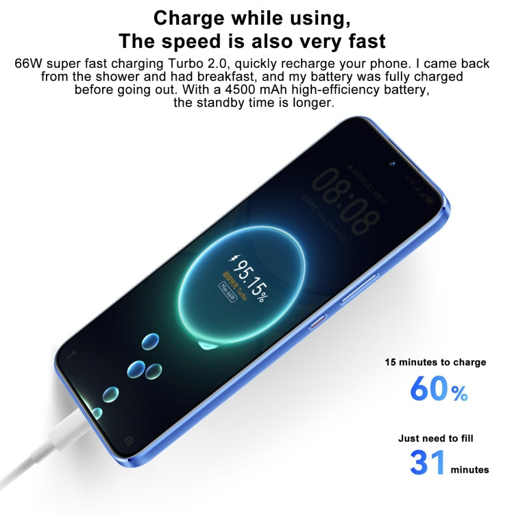 Huawei nova 12 Active, 8GB+512GB, Screen Fingerprint Identification, 6.7 inch HarmonyOS 4.0 Qualcomm Snapdragon 778G 4G Octa Core, Network: 4G, NFC, OTG, Not Support Google Play(Blue)