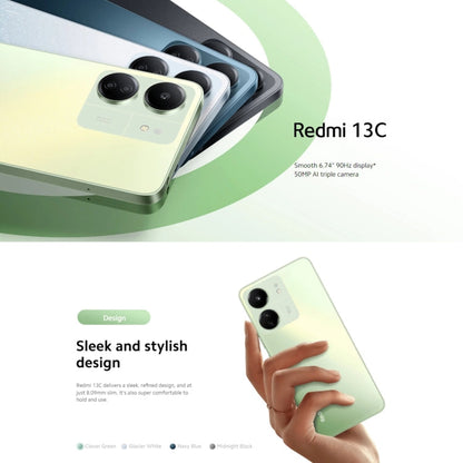 Xiaomi Redmi 13C 5G, 8GB+256GB, 6,74 pouces MIUI 14 MediaTek Dimensity 6100+ Octa Core 2,2 GHz, NFC, Réseau : 5G, Ne prend pas en charge Google Play (Startrail Silver)