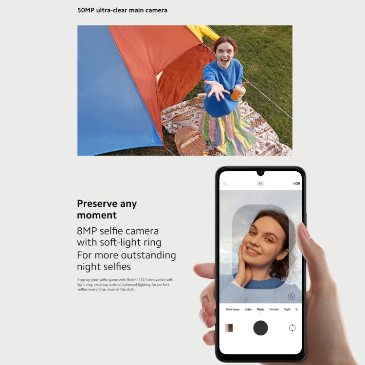 Xiaomi Redmi 13C 5G, 8GB+256GB, 6,74 pouces MIUI 14 MediaTek Dimensity 6100+ Octa Core 2,2 GHz, NFC, Réseau : 5G, Ne prend pas en charge Google Play (Startrail Silver)