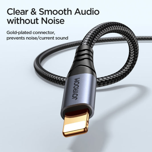 Câble Adaptateur Audio JOYROOM SY-A06 Série Transsion 8 Broches vers AUX 3,5 mm, Longueur : 1,2 m (Noir)