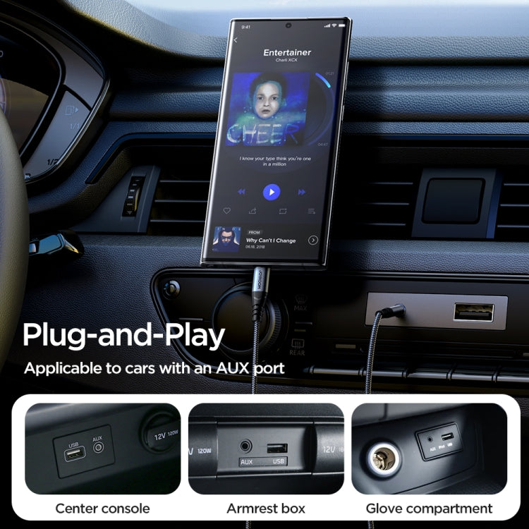 JOYROOM SY-A07 Câble adaptateur audio USB-C/Type-C vers Jack 3,5 mm série Transsion, longueur : 1,2 m (noir)