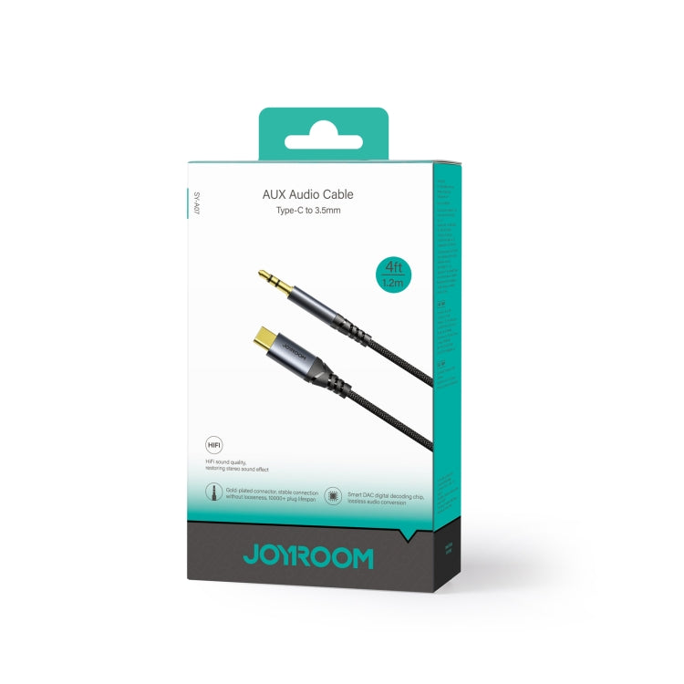JOYROOM SY-A07 Câble adaptateur audio USB-C/Type-C vers Jack 3,5 mm série Transsion, longueur : 1,2 m (noir)