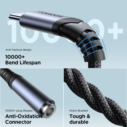 JOYROOM SY-C01 Câble adaptateur audio USB-C/Type-C vers 3,5 mm (noir)