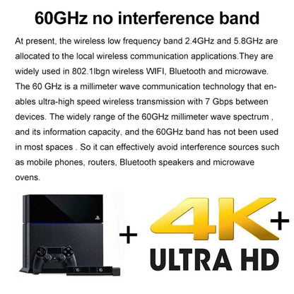 Kit de transmission sans fil Measy W2H 60 GHz 4K+ Ultra HD, distance de transmission : 50 m (prise américaine)