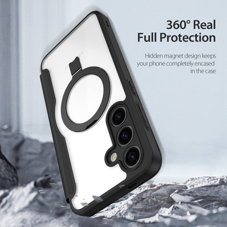 Pour Samsung Galaxy S24+ 5G DUX DUCIS Skin X Pro Series Coque de téléphone en cuir avec support d'anneau Magsafe (Noir)