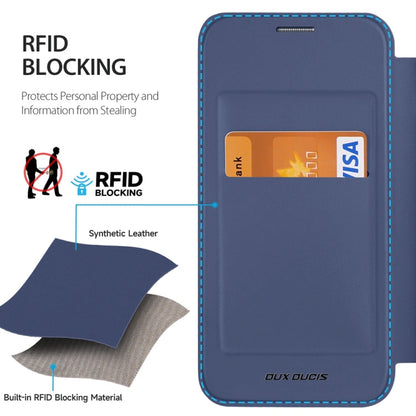 Pour Samsung Galaxy S24+ 5G DUX DUCIS Skin X Pro Series Magsafe Ring Holder Étui de Téléphone en Cuir (Bleu)
