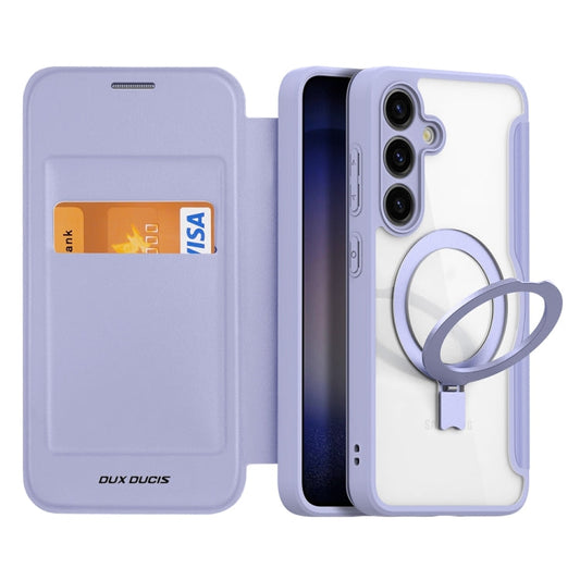 Pour Samsung Galaxy S24+ 5G Étui en Cuir DUX DUCIS Skin X Pro Series avec Anneau Magsafe (Violet)