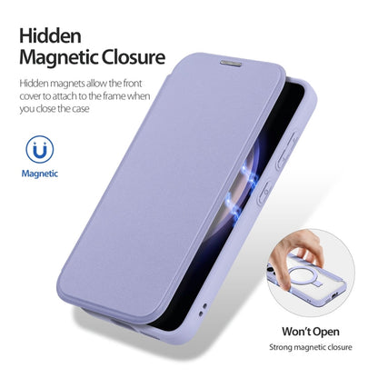 For Samsung Galaxy S24+ 5G DUX DUCIS Skin X Pro Series Magsafe Ring Holder Leather Phone Case(Purple)