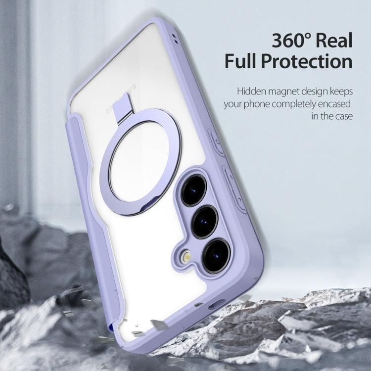 For Samsung Galaxy S24+ 5G DUX DUCIS Skin X Pro Series Magsafe Ring Holder Leather Phone Case(Purple)
