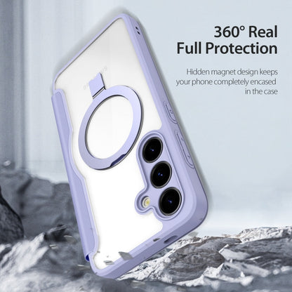 For Samsung Galaxy S24+ 5G DUX DUCIS Skin X Pro Series Magsafe Ring Holder Leather Phone Case(Purple)