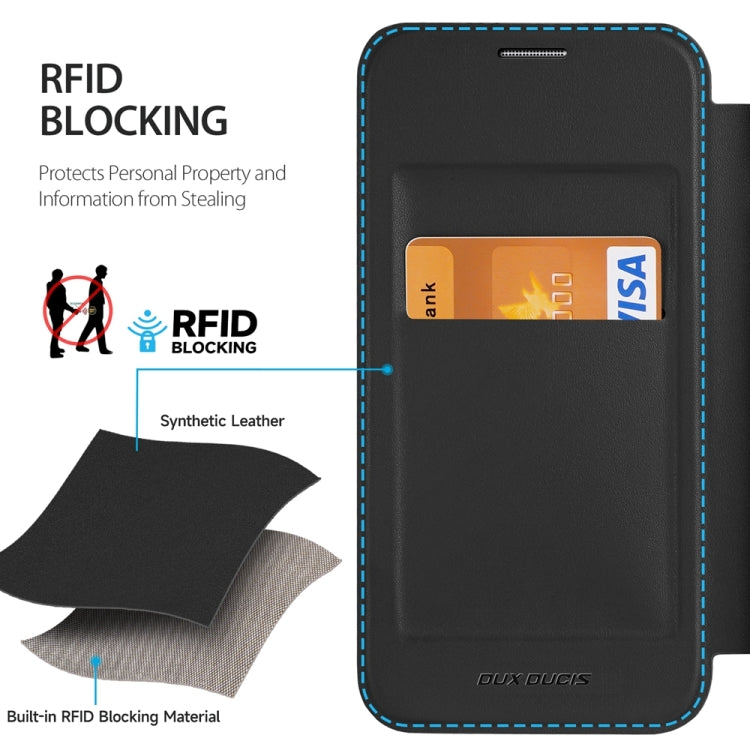 For Samsung Galaxy S24 5G DUX DUCIS Skin X Pro Series Magsafe Ring Holder Leather Phone Case(Black)