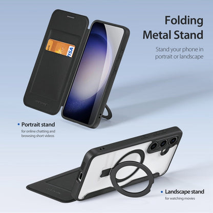 For Samsung Galaxy S24 5G DUX DUCIS Skin X Pro Series Magsafe Ring Holder Leather Phone Case(Black)