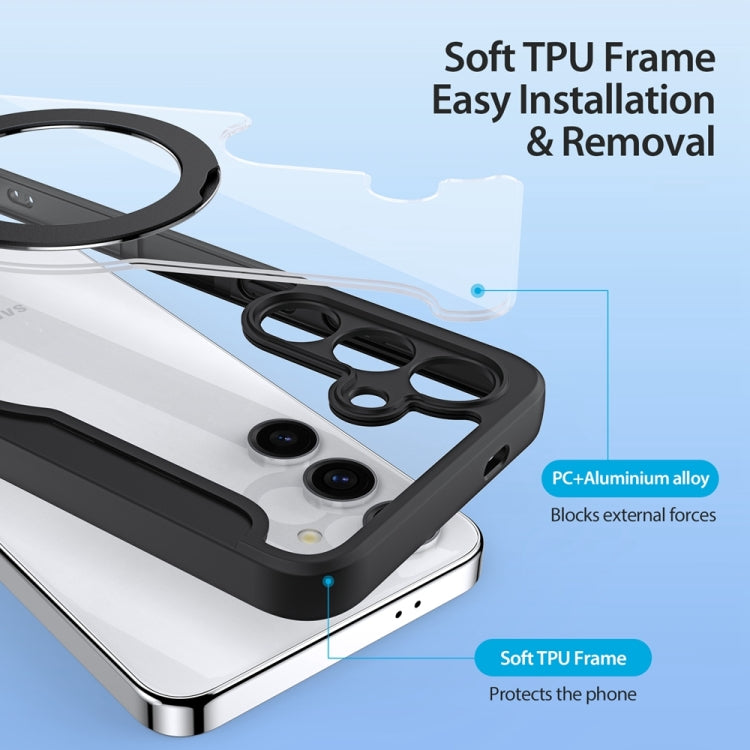 For Samsung Galaxy S24 5G DUX DUCIS Skin X Pro Series Magsafe Ring Holder Leather Phone Case(Black)