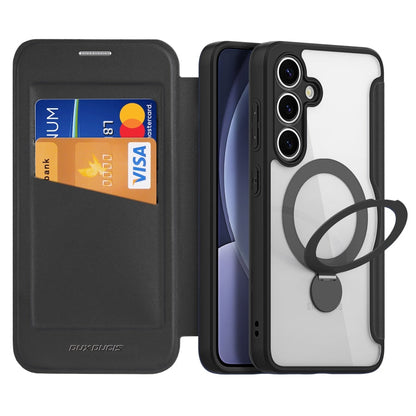 Pour Samsung Galaxy S25+ 5G DUX DUCIS Skin X Pro Series Support Anneau Magsafe Coque de Téléphone en Cuir (Noir)
