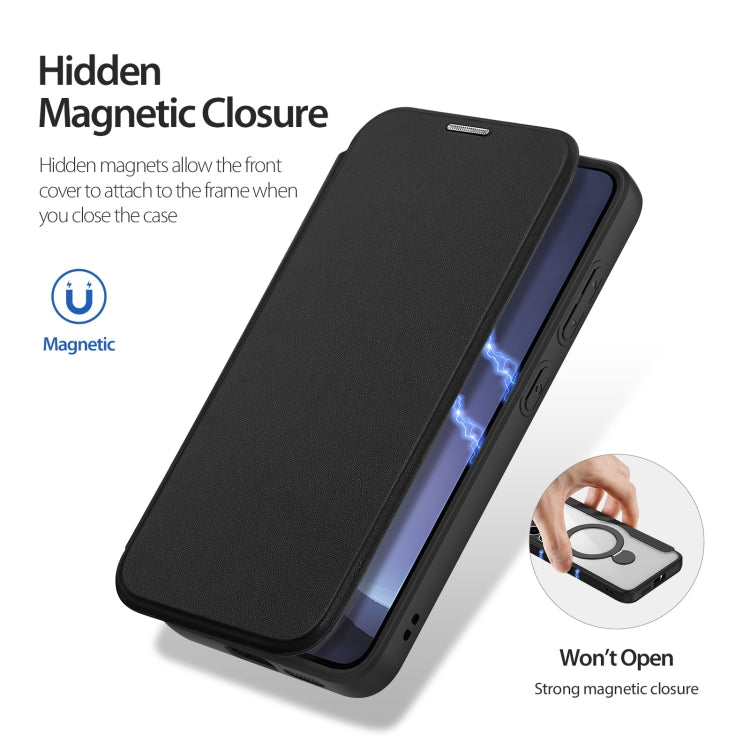 Pour Samsung Galaxy S25+ 5G DUX DUCIS Skin X Pro Series Support Anneau Magsafe Coque de Téléphone en Cuir (Noir)