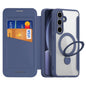 For Samsung Galaxy S25+ 5G DUX DUCIS Skin X Pro Series Magsafe Ring Holder Leather Phone Case(Blue)