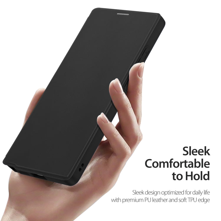 Pour Samsung Galaxy S25 Ultra 5G DUX DUCIS Étui de téléphone en cuir avec support d'anneau Magsafe de la série Skin X Pro (Noir)