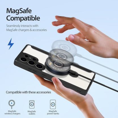 Pour Samsung Galaxy S25 Ultra 5G DUX DUCIS Étui de téléphone en cuir avec support d'anneau Magsafe de la série Skin X Pro (Noir)