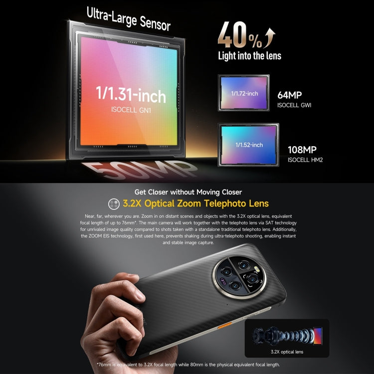 [HK Warehouse] Ulefone Armor 23 Ultra Rugged Phone, 12GB+512GB, 6.78 inch Android 13 MediaTek Dimensity 8020 Octa Core up to 2.6GHz, Network: 5G, NFC, OTG, Satellite Messaging(Elite Black)