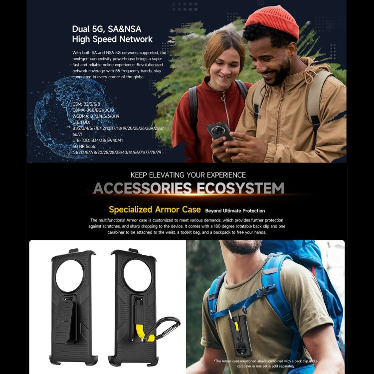 [HK Warehouse] Ulefone Armor 23 Ultra Rugged Phone, 12GB+512GB, 6.78 inch Android 13 MediaTek Dimensity 8020 Octa Core up to 2.6GHz, Network: 5G, NFC, OTG, Satellite Messaging(Elite Black)
