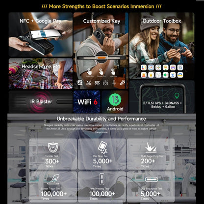 [HK Warehouse] Ulefone Armor 23 Ultra Rugged Phone, 12GB+512GB, 6.78 inch Android 13 MediaTek Dimensity 8020 Octa Core up to 2.6GHz, Network: 5G, NFC, OTG, Satellite Messaging(Elite Black)