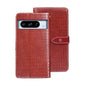 Pour l'étui de téléphone en cuir à texture crocodile idewei Google Pixel 8 Pro (rouge)