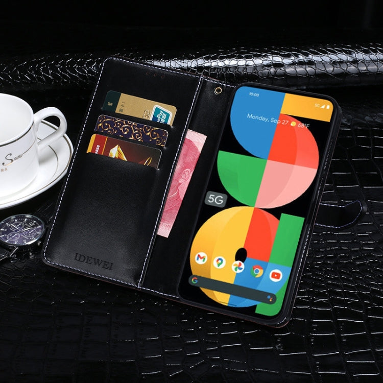 For Google Pixel 8 Pro idewei Crocodile Texture Leather Phone Case(Black)