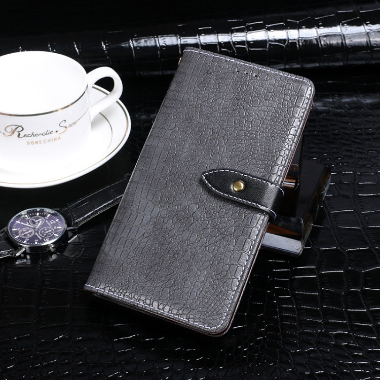 For Motorola Edge 40 Neo idewei Crocodile Texture Leather Phone Case(Grey)