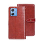 Pour Motorola Moto G54 5G idewei Coque de téléphone en cuir texturé crocodile (rouge)