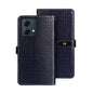 Pour étui de téléphone en cuir texture crocodile idewei Motorola Moto G84 5G (Bleu foncé)